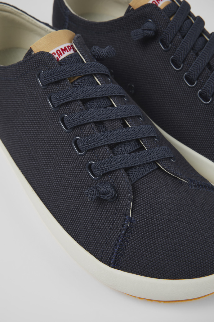 Close-up view of Peu Rambla Blue Textile Sneaker for Men