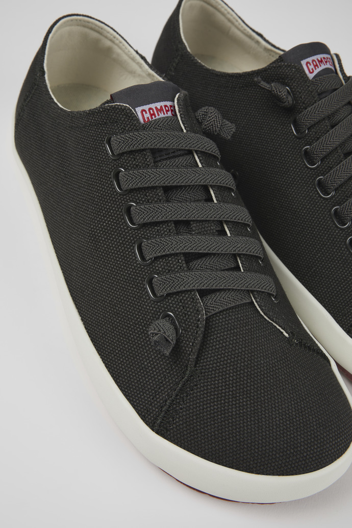 Close-up view of Peu Rambla Gray Textile Sneaker for Men