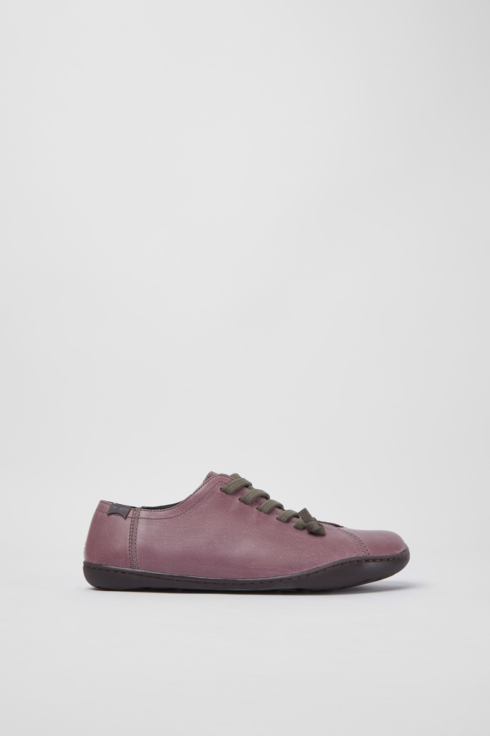 Side view of Peu Purple leather shoes for women