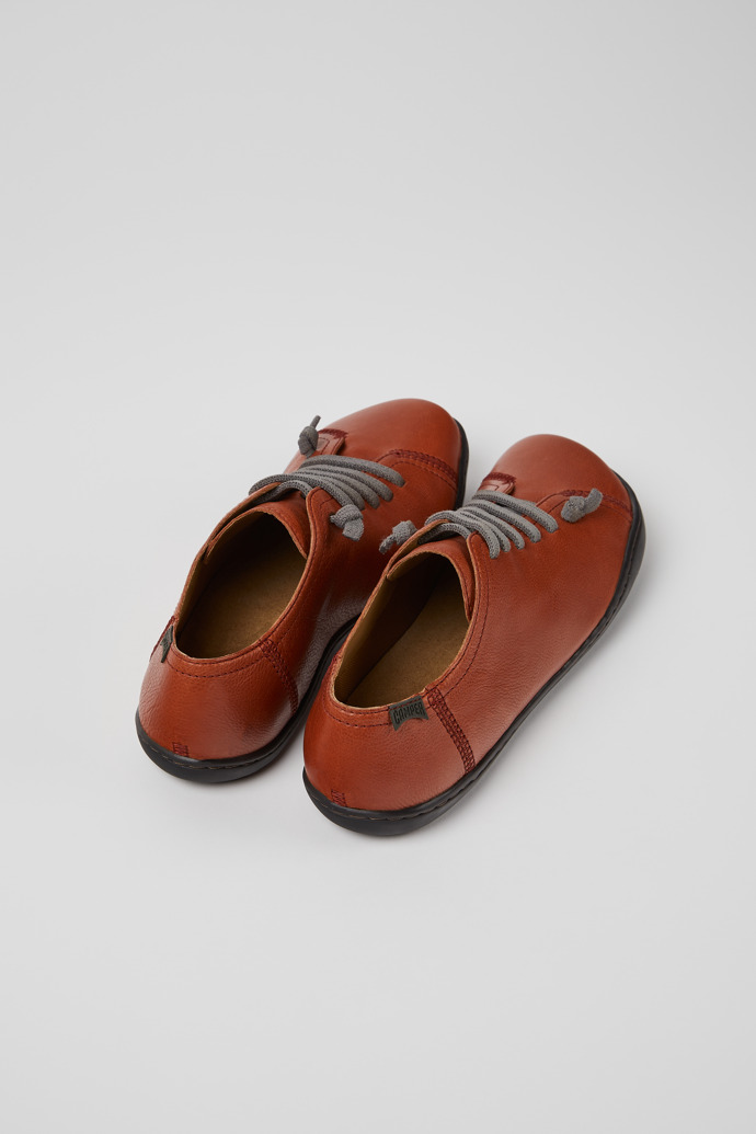 Back view of Peu Burgundy leather shoes for women