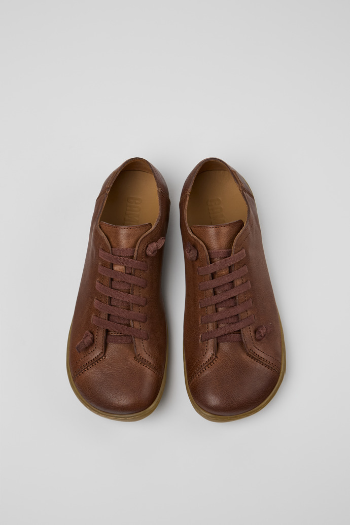 Overhead view of Peu Brown Leather Shoes for Women