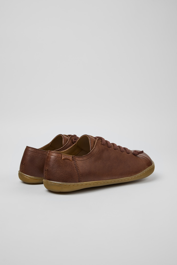 Back view of Peu Brown Leather Shoes for Women