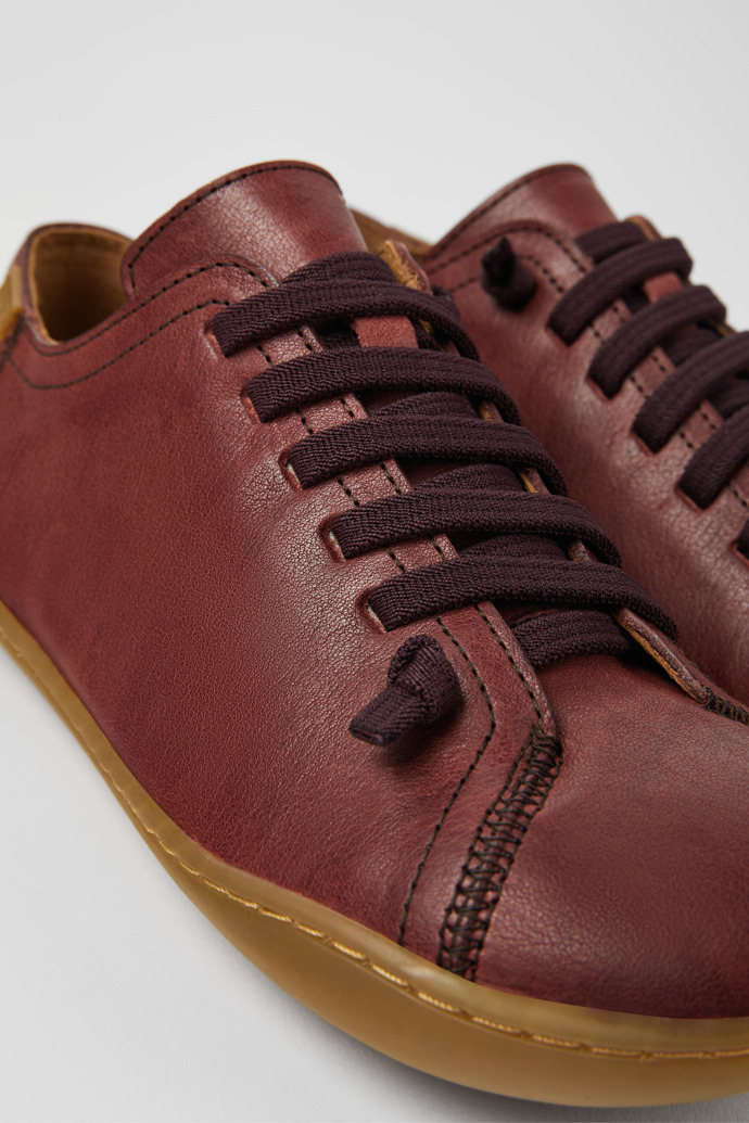 Close-up view of Peu Brown leather shoes for women