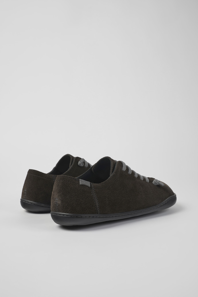Back view of Peu Gray nubuck shoes for women