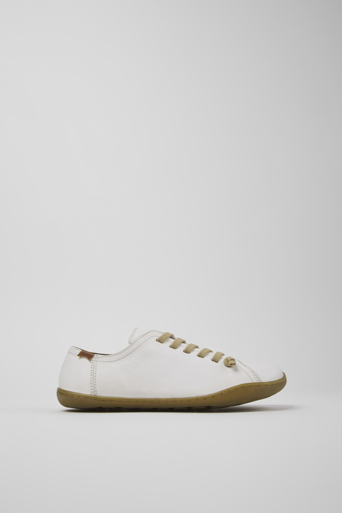 Image of Side view of Peu White Leather Shoes for Women
