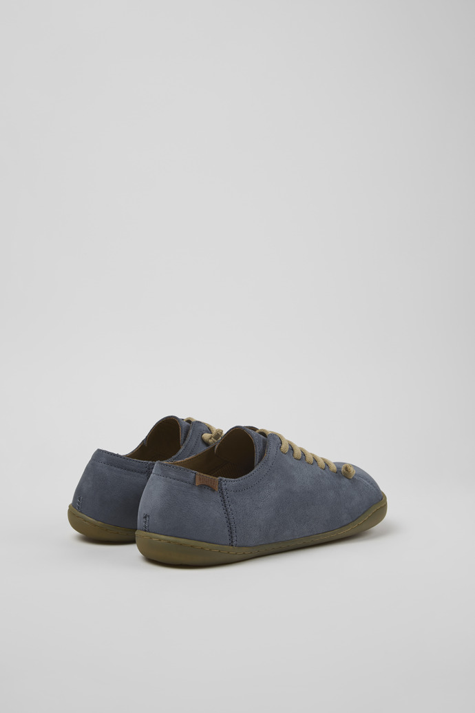Back view of Peu Blue Nubuck Shoes for Women