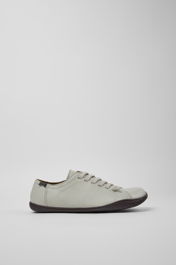 Side view of Peu Gray Leather Shoes for Women