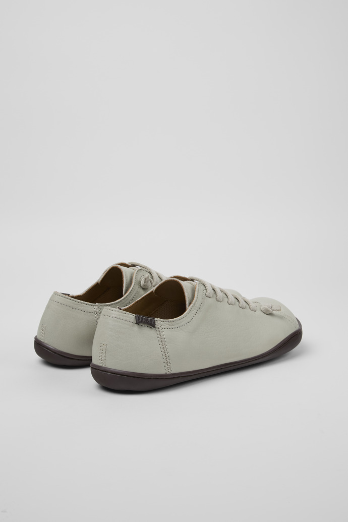 Back view of Peu Gray Leather Shoes for Women