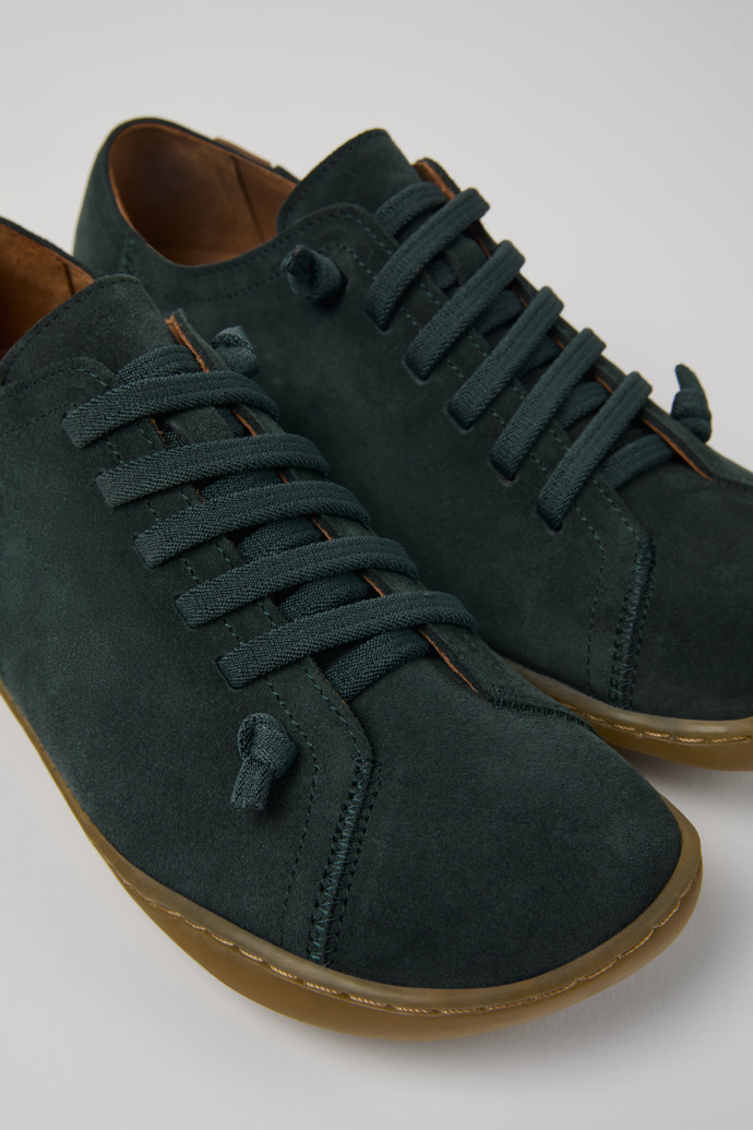 Close-up view of Peu Green Nubuck Shoes for Women