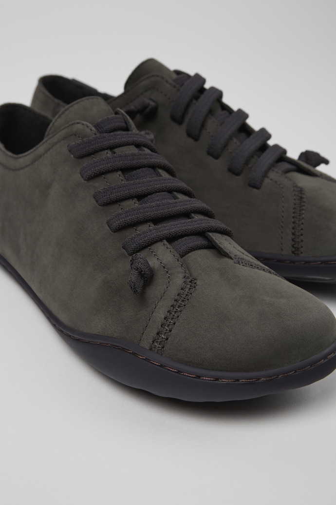 Close-up view of Peu Gray Nubuck Shoes for Women