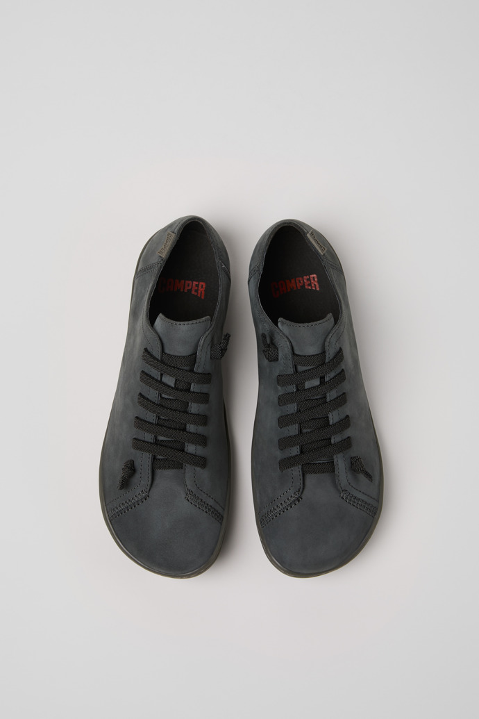 Overhead view of Peu Gray Leather Shoe for Women.