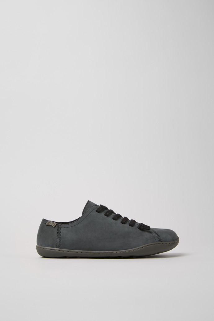 Side view of Peu Gray Leather Shoe for Women.