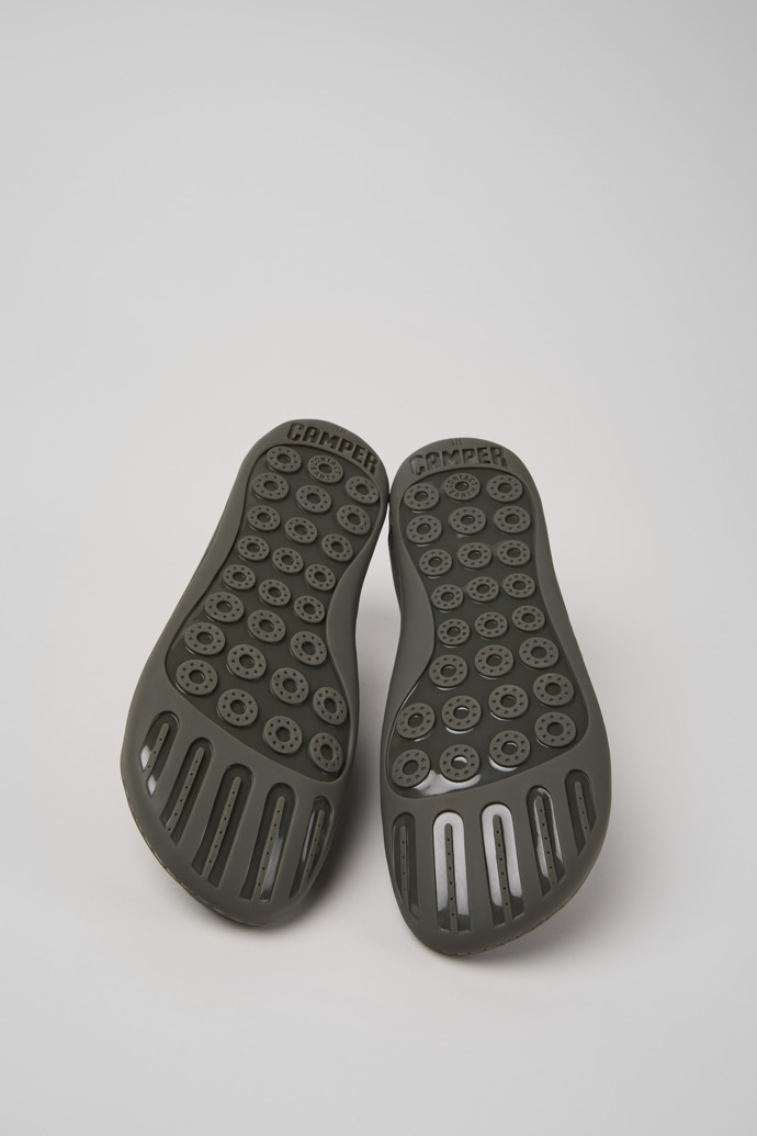 The soles of Peu Gray Leather Shoe for Women.