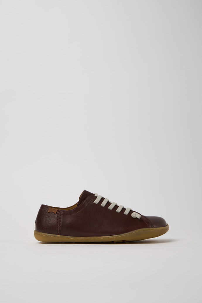 Side view of Peu Burgundy Leather Shoes for Women.