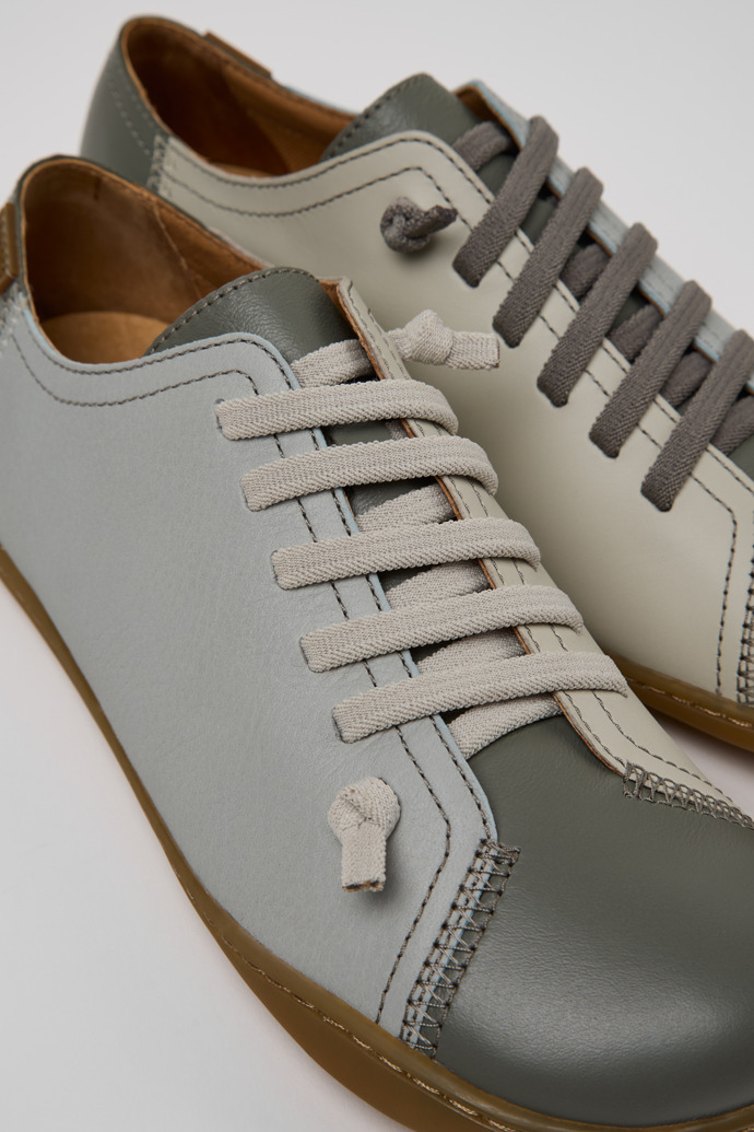 Close-up view of Twins Black Leather Shoes for Women.