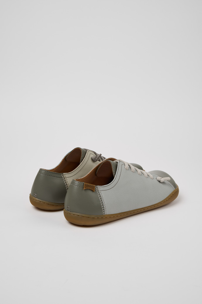 Back view of Twins Black Leather Shoes for Women.