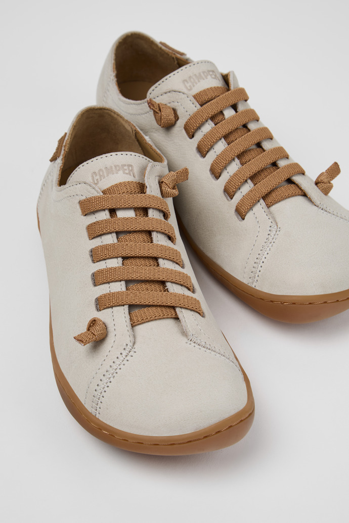 Close-up view of Peu Beige Leather Shoes for Women.