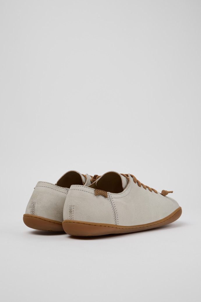 Back view of Peu Beige Leather Shoes for Women.