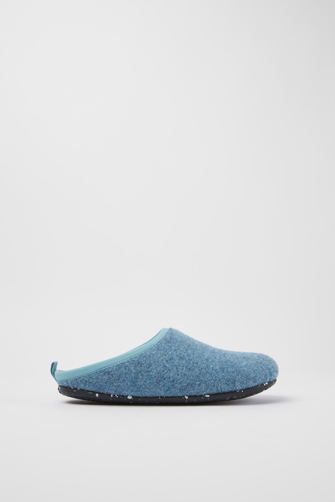 Wabi Zapatillas de casa de lana azul claro para mujer