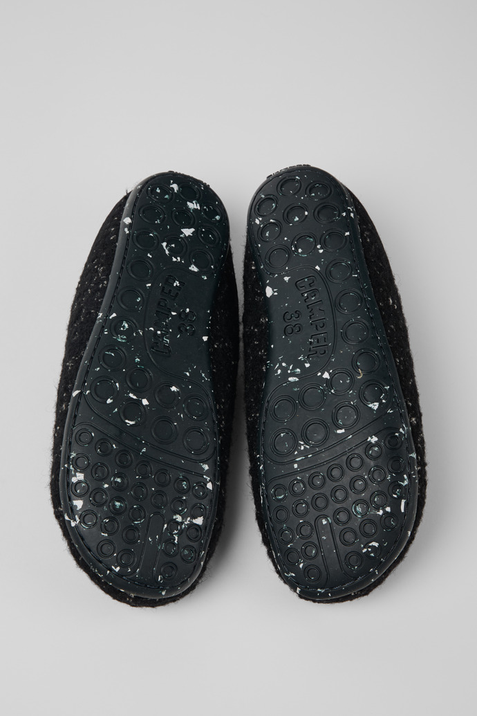 The soles of Wabi Black and white Slippers for Women