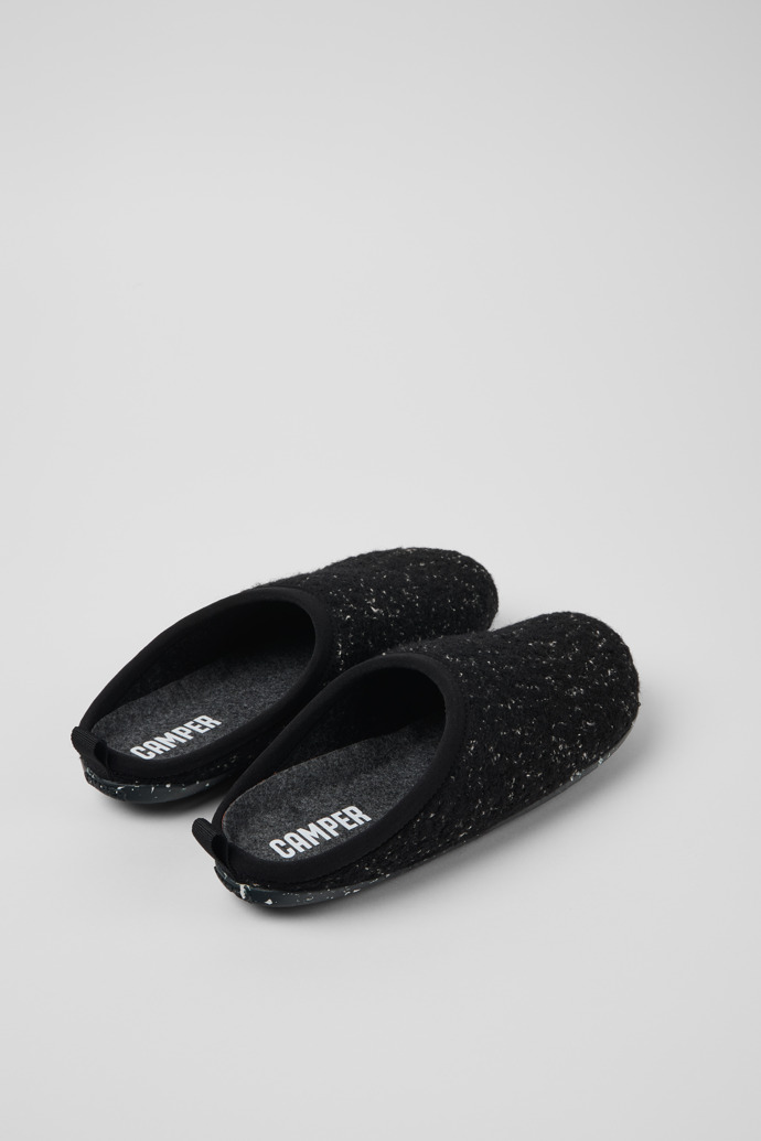 Back view of Wabi Black and white Slippers for Women