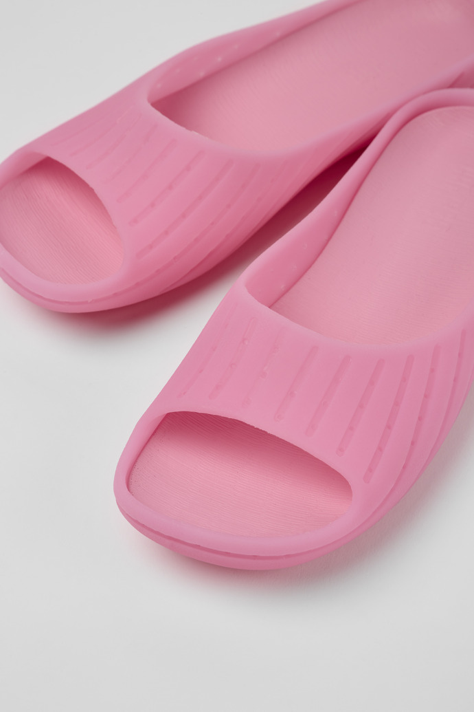 Close-up view of Wabi Pink monomaterial sandals for women