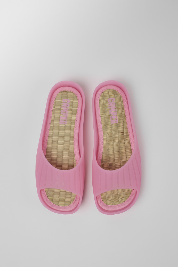 Overhead view of Wabi Pink monomaterial sandals for women