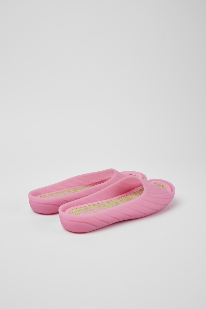 Back view of Wabi Pink monomaterial sandals for women