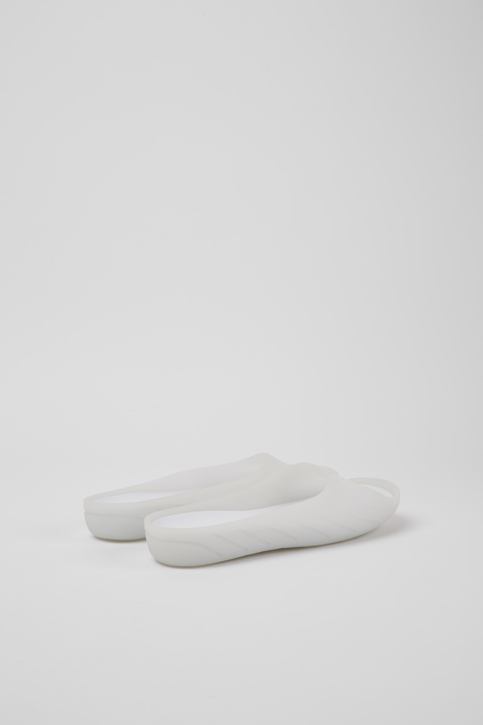Back view of Wabi White monomaterial sandals for women