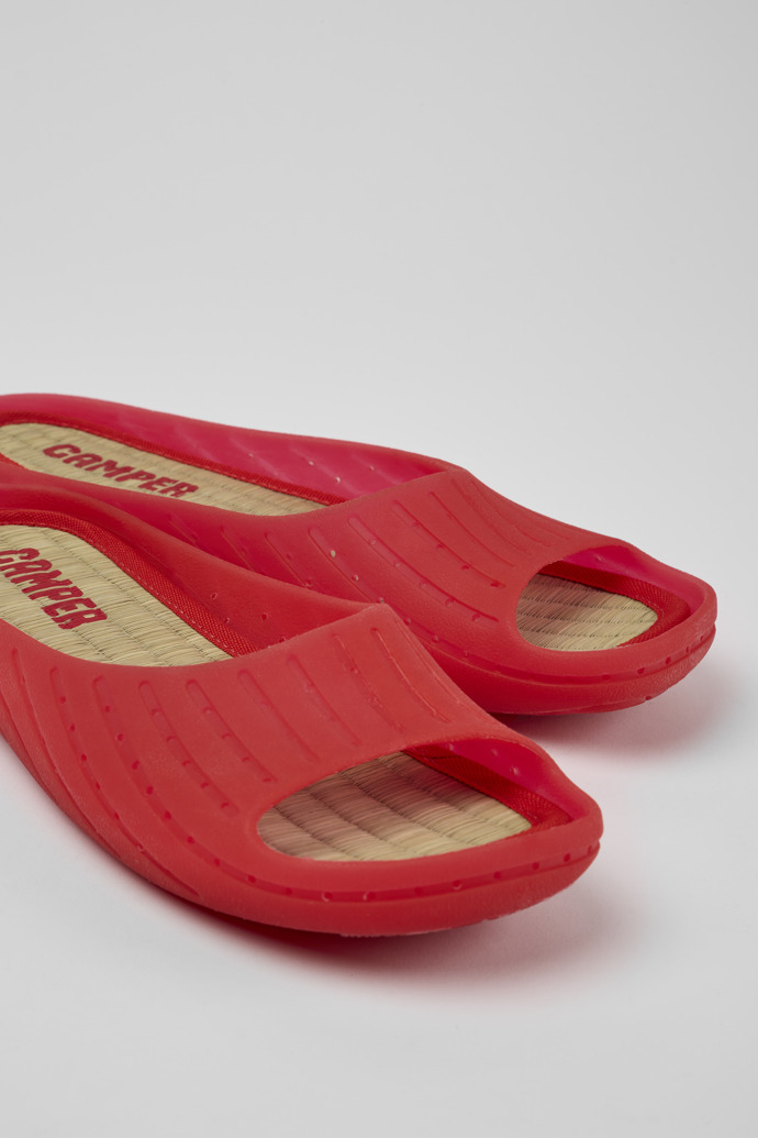 Close-up view of Wabi Red monomaterial sandals for women