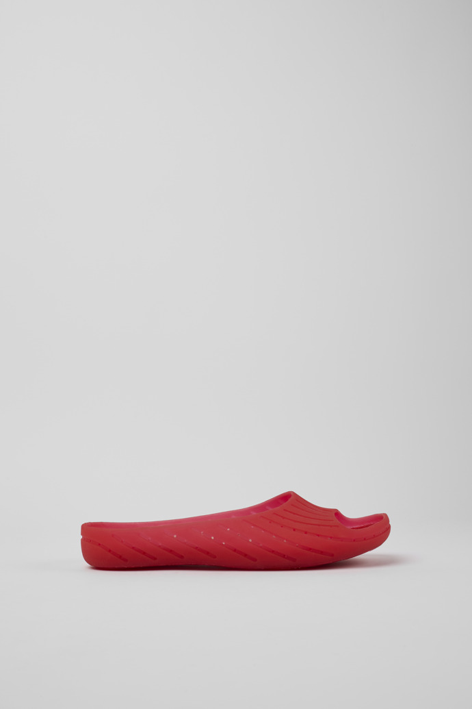 Side view of Wabi Red monomaterial sandals for women