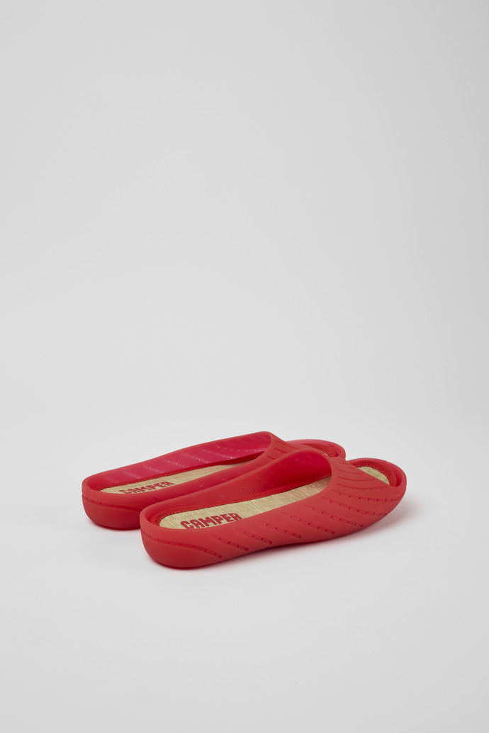 Back view of Wabi Red monomaterial sandals for women