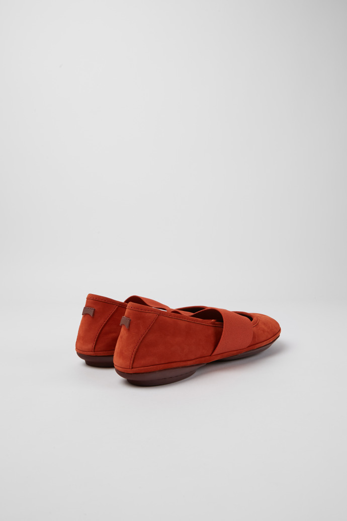 Back view of Right Red nubuck shoes for women