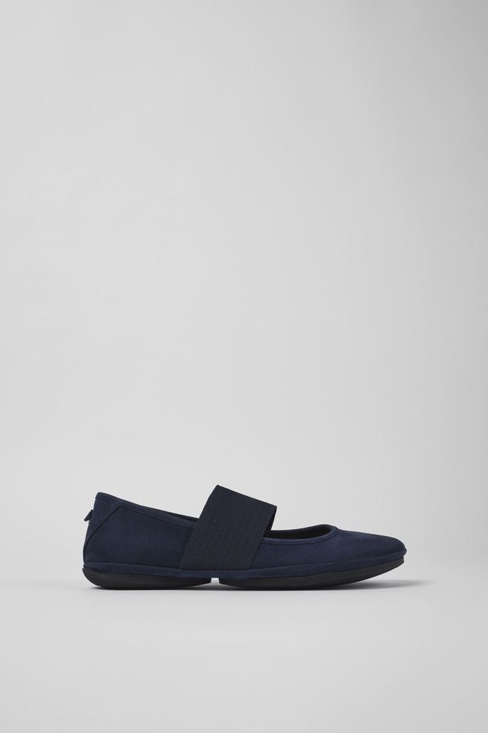 Image of Side view of Right Blue Nubuck Mary Jane for Women