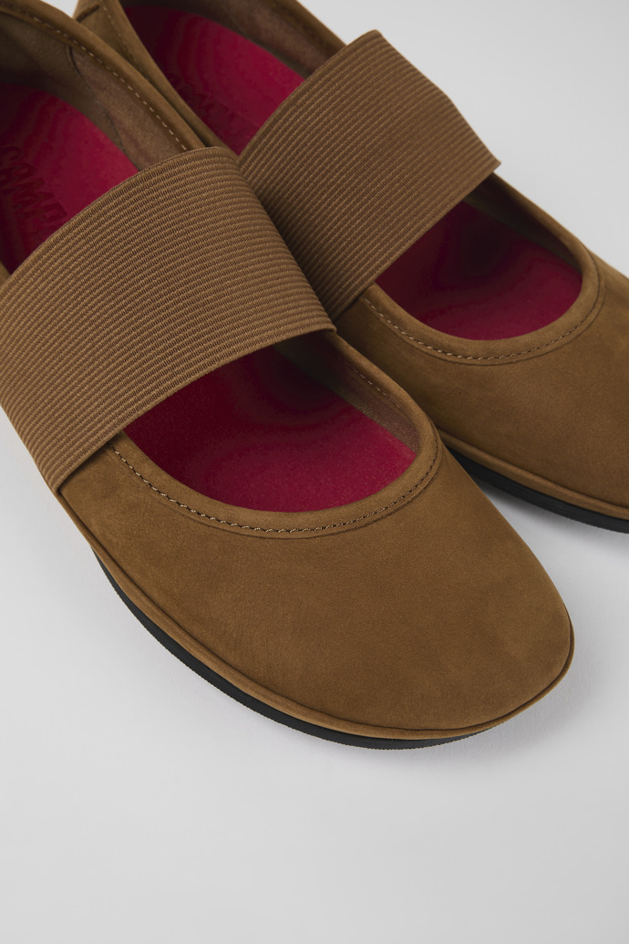 Close-up view of Right Brown Nubuck Mary Jane for Women