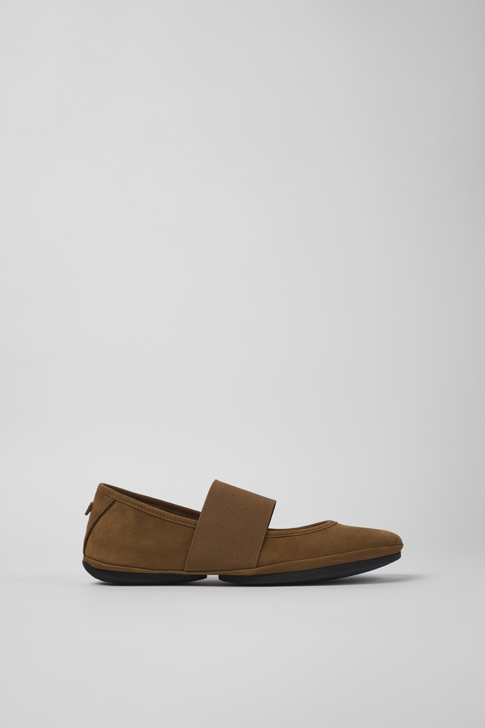 Image of Side view of Right Brown Nubuck Mary Jane for Women