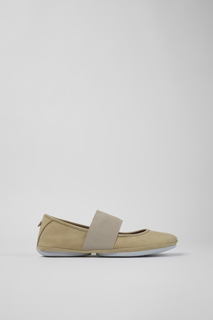Side view of Right Beige Nubuck Mary Jane for Women