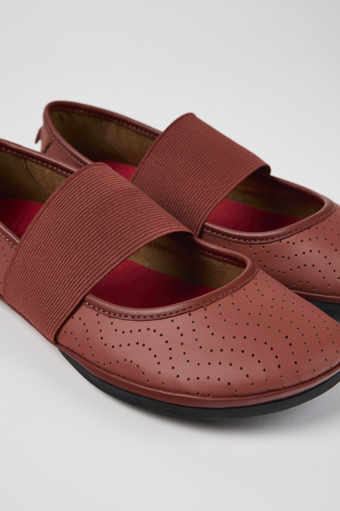Close-up view of Right Red Leather Mary Jane for Women