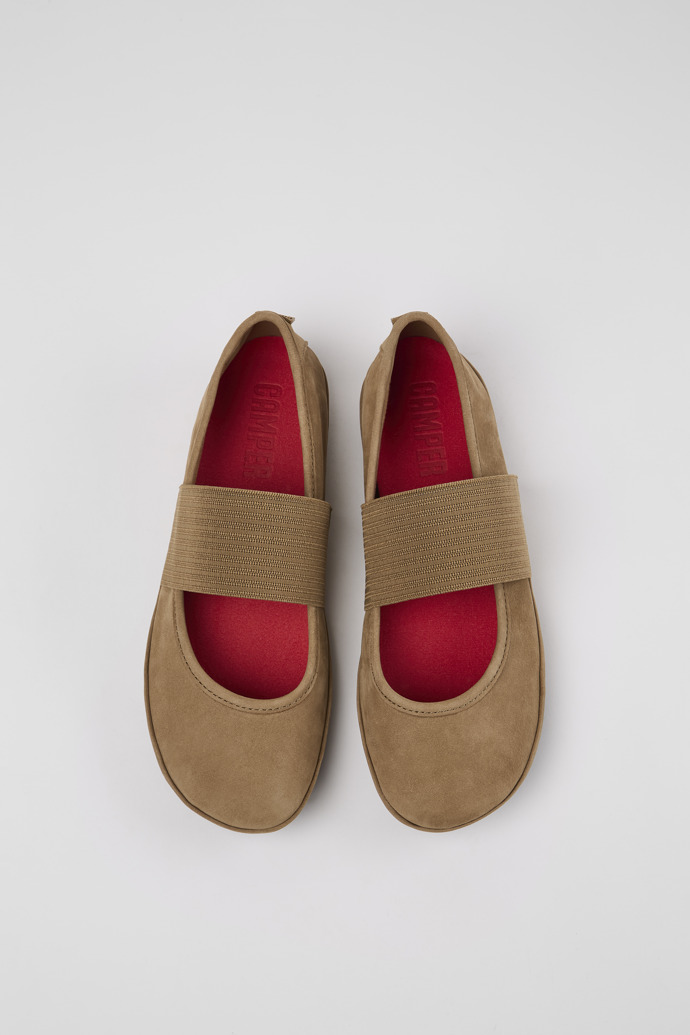 Overhead view of Right Brown Nubuck Mary Jane for Women