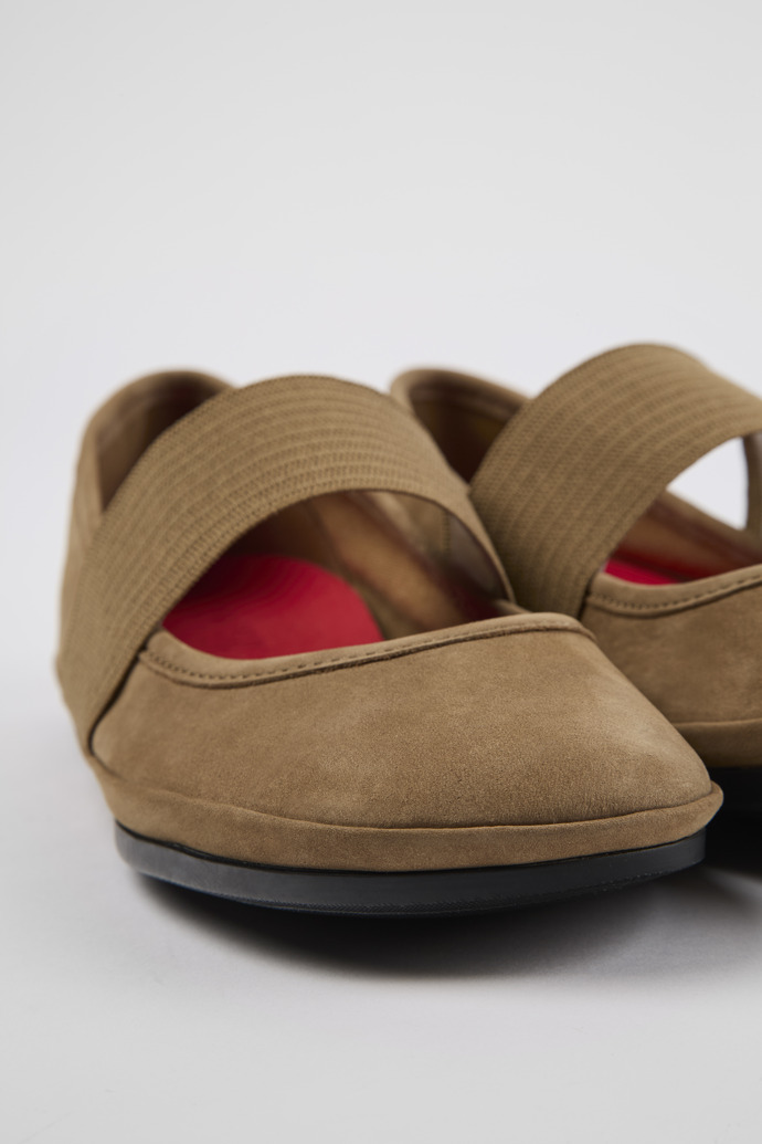 Close-up view of Right Brown Nubuck Mary Jane for Women