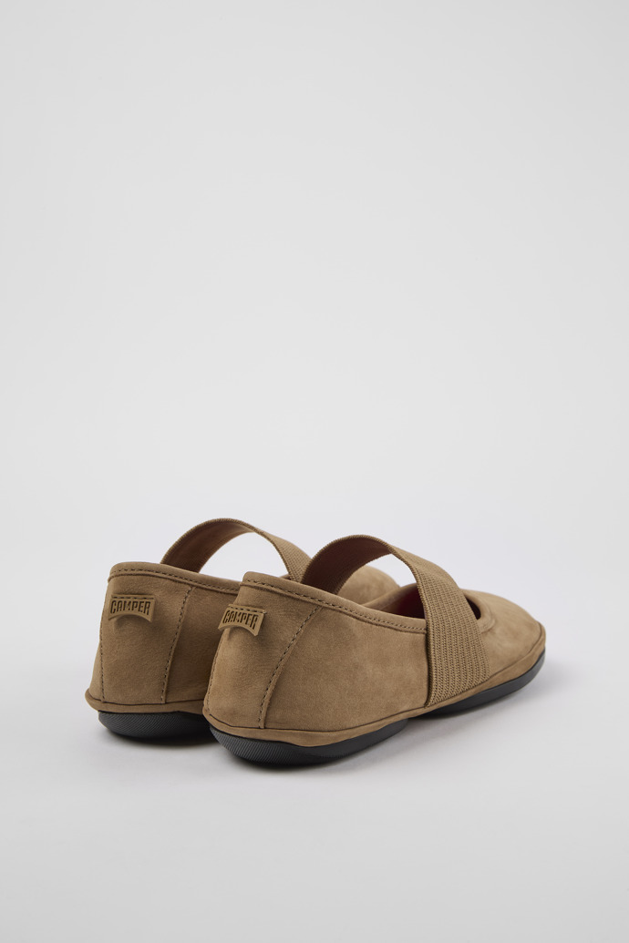 Back view of Right Brown Nubuck Mary Jane for Women