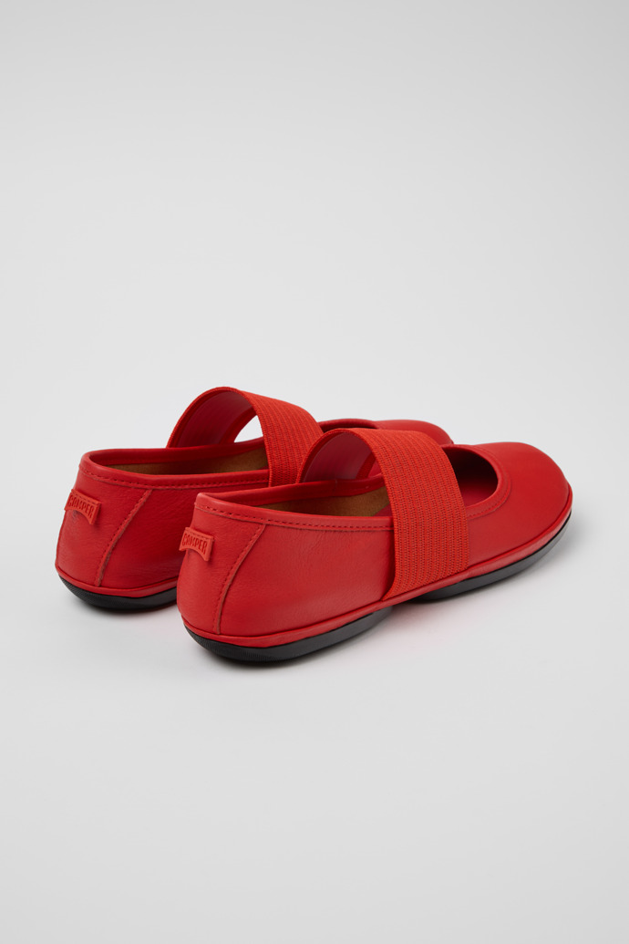 Back view of Right Red Leather Ballerina for Women.