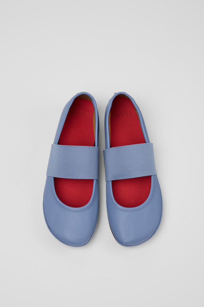 Right Nina Ballerines en cuir bleu pour femme.