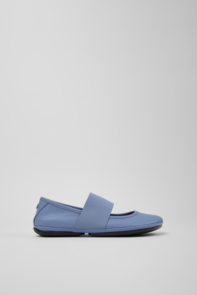 Right Nina Ballerines en cuir bleu pour femme.