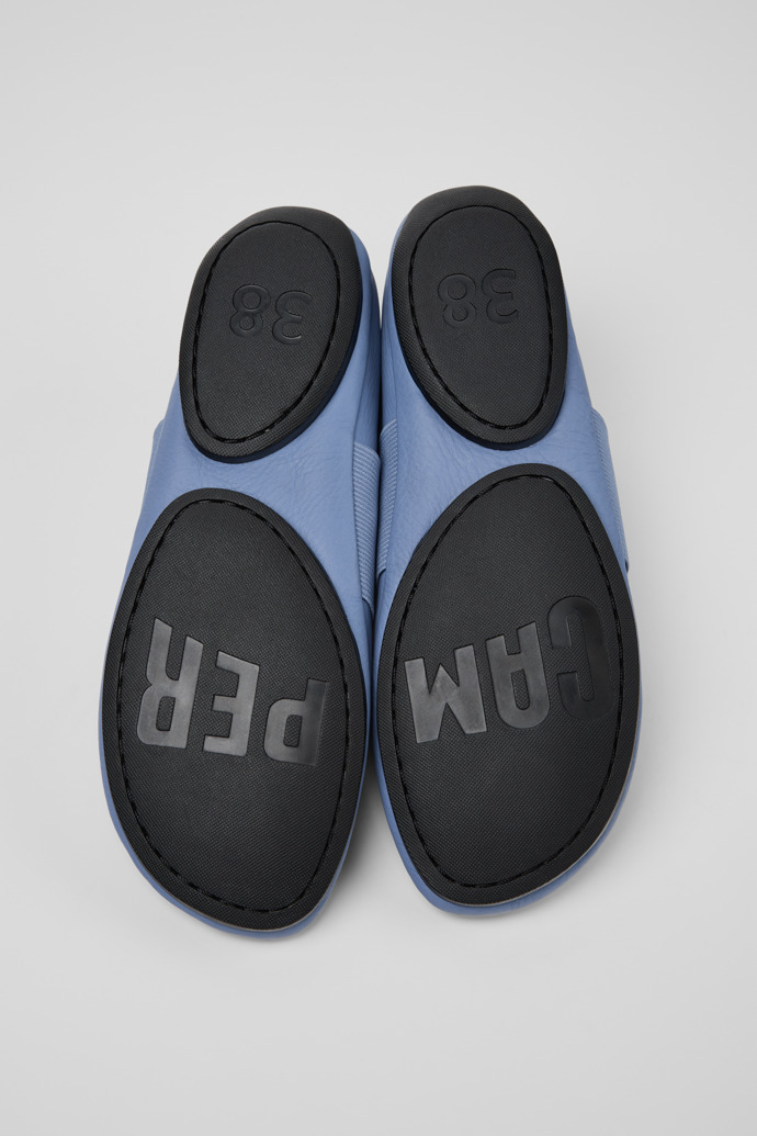 Right Nina Ballerines en cuir bleu pour femme.