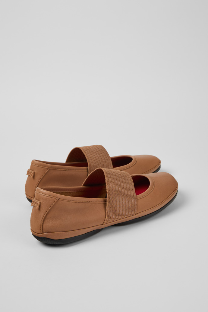 Back view of Right Nude Leather Ballerinas for Women.