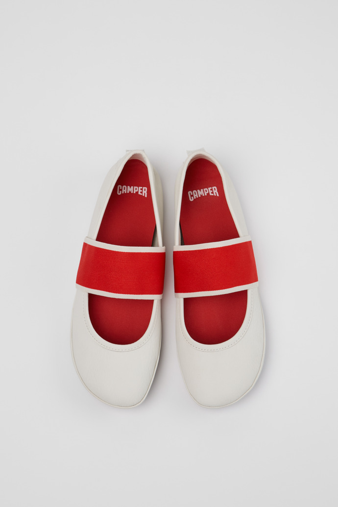 Right Nina Ballerine Da donna in pelle bianca.