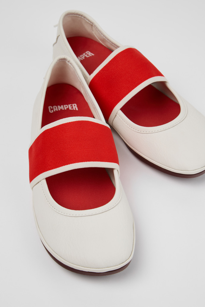 Right Nina Ballerine Da donna in pelle bianca.