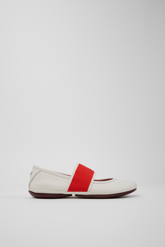 Right Nina Ballerine Da donna in pelle bianca.