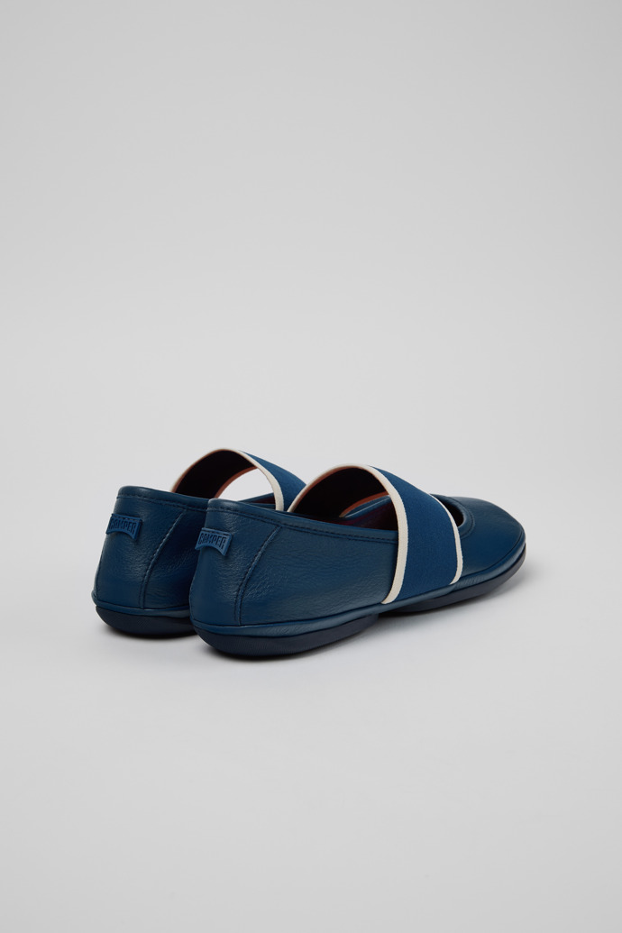 Back view of Right Nina Blue Leather Ballerinas for Women.